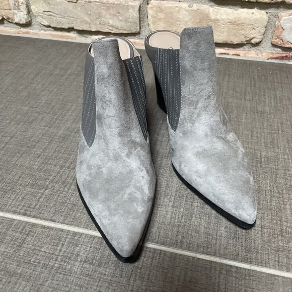 donald pliner Varet Grey Gray Suede High Heel Mules Nib 8 - Picture 6 of 10